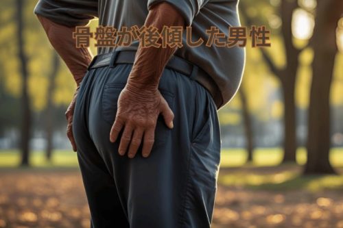 骨盤が後傾した男性