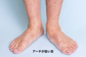 アーチが低い足